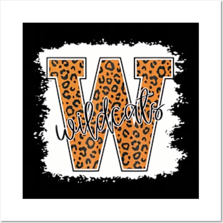 Wild Cat School spirit Leopard Back to School Womens Girls Posters and Art